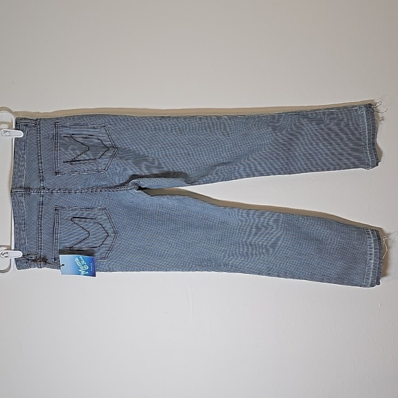 Show Me Your Mumu Blue Brooklyn Pants Jeans High Waist Pin Striped Cropped 30 - Picture 5 of 13